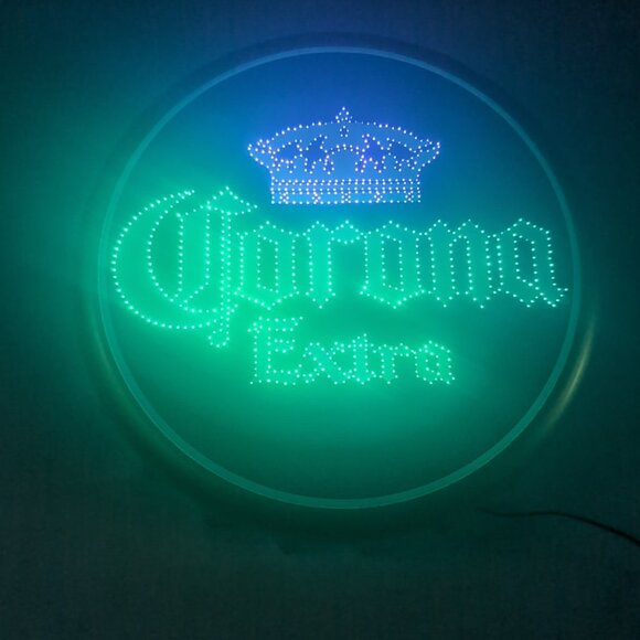 Corona Extra Beer Bottle Cap Wall Light Fiber Optic Gold Blue Vintage 2004 Bar - Picture 3 of 16